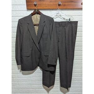 Oakton Ltd Men's Brown Plaid Light Weight Wool Blazer & Pants Suit Set Size 48R